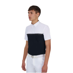 Polo concorso uomo Equestro Ridertechnology manica corta e zip