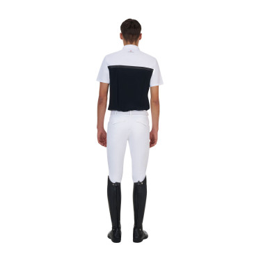 Polo concorso uomo Equestro Ridertechnology manica corta e zip