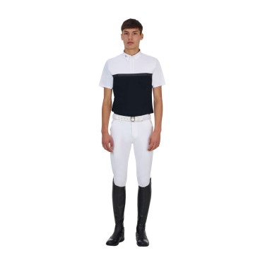 Polo concorso uomo Equestro Ridertechnology manica corta e zip