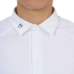Polo concorso uomo Equestro Ridertechnology manica corta bottoni