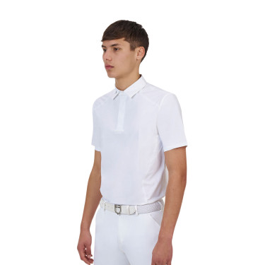 Polo concorso uomo Equestro Ridertechnology manica corta bottoni