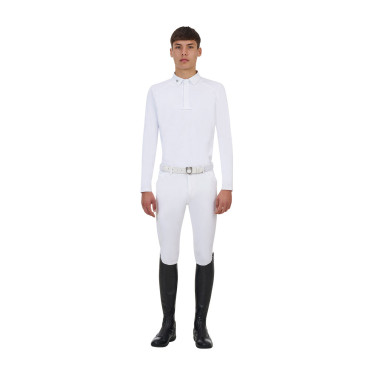 Polo concorso uomo Equestro Ridertechnology manica lunga bottoni