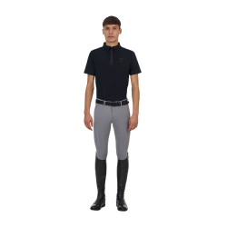 Polo allenamento uomo Equestro Ridertechnology maniche corte e zip