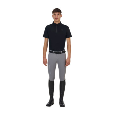 Polo allenamento uomo Equestro Ridertechnology maniche corte e zip