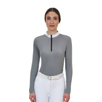 Polo concorso donna Equestro Ridertechnology manica lunga e zip
