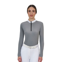 Polo concorso donna Equestro Ridertechnology manica lunga e zip