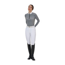Polo concorso donna Equestro Ridertechnology manica lunga e zip