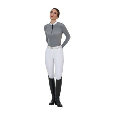 Polo concorso donna Equestro Ridertechnology manica lunga e zip