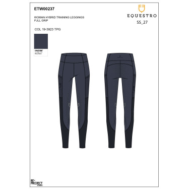 Leggings donna full grip con inserti perforati Blazer marine Blu marino
