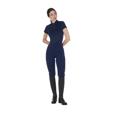 Leggings donna full grip con inserti perforati Blazer marine Blu marino