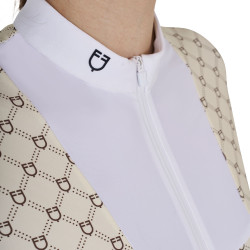 Polo donna da concorso a manica lunga con stampa monogram