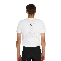 T-shirt allenamento uomo in tessuto tecnico con microfori Bianco
