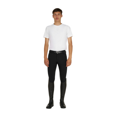 T-shirt allenamento uomo in tessuto tecnico con microfori Bianco