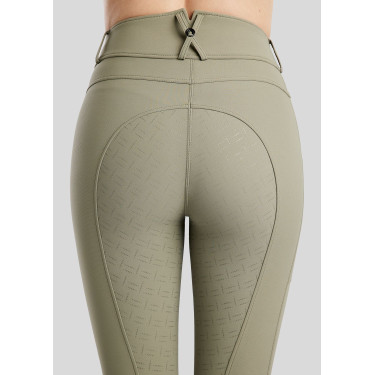 MoGaia Pantaloni da equitazione Gun Metal Caviar con tasche per telefono Bianchi F/G Montar