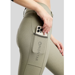 MoGaia Pantaloni da equitazione Gun Metal Caviar con tasche per telefono Bianchi F/G Montar