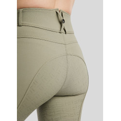 MoGaia Pantaloni da equitazione Gun Metal Caviar con tasche per telefono Bianchi F/G Montar