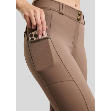 Breeches MOVeronica Golden Quartz Crystaltape con tasche per telefono Nougat Brown F/G Montar
