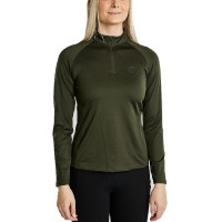 MoErica polo invernale a maniche lunghe con mezza zip Dusty Rose Montar Oliva Verde