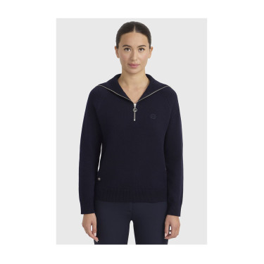 Maglione equitazione donna collo alto Harcour Claira