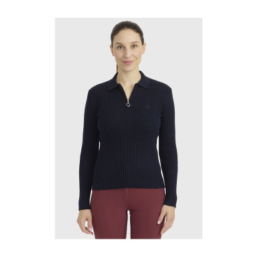 Polo equitazione donna Harcour Celeste maniche lunghe Polo equitazione donna Harcour Celeste maniche lunghe