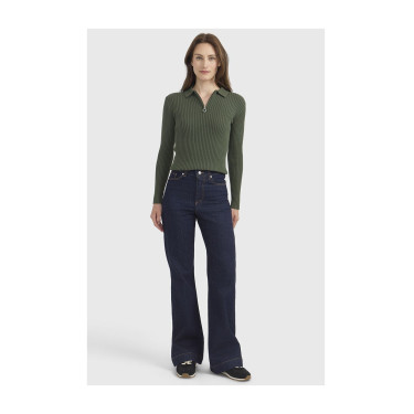 Polo equitazione donna Harcour Celeste maniche lunghe