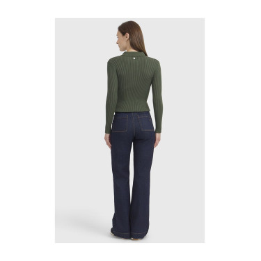 Polo equitazione donna Harcour Celeste maniche lunghe