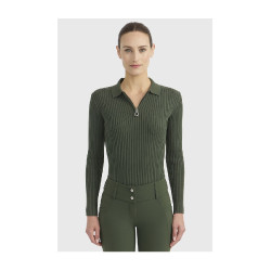 Polo equitazione donna Harcour Celeste maniche lunghe