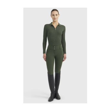 Polo equitazione donna Harcour Celeste maniche lunghe