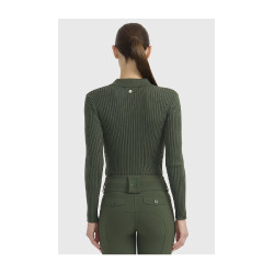 Polo equitazione donna Harcour Celeste maniche lunghe