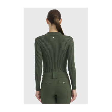 Polo equitazione donna Harcour Celeste maniche lunghe