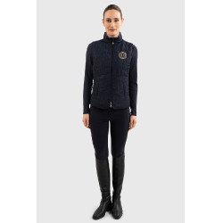 Gilet senza maniche Harcour Quickstara Reversibile Donna CSIO La Baule Blu marino / rigata celeste