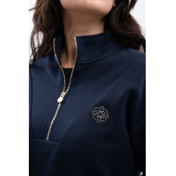 Felpa con zip Harcour x Versailles Louise Marina Blu marino