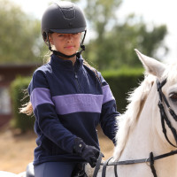 Pile con quarto di zip Equestrian giovane cavaliere Shires Aubrion Mezzanotte / erica