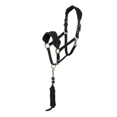 Capestro e lunghina in pile Shires Arma Nero