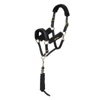 Capezza e lunghina con logo Shires Arma Nero