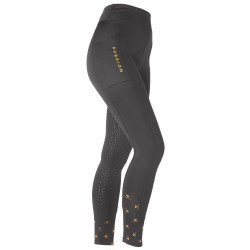Leggings da equitazione invernali da ragazza Shires Aubrion Nero corvino