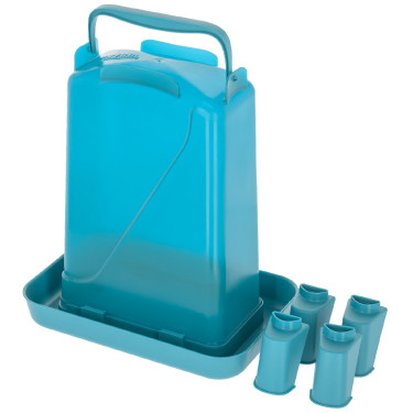 Abbeveratoio in plastica su piedistallo Abbeveratoio in plastica su piedistallo