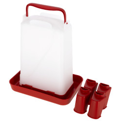 Abbeveratoio in plastica su piedistallo Abbeveratoio in plastica su piedistallo