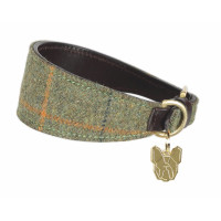 Collare in tweed per levriero Shires Digby & Fox Quadretti rosso / giallo / blu Motivi