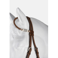 testiera western monofilo con decorazioni in rawhide