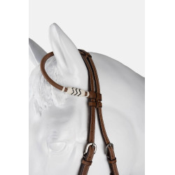 testiera western monofilo con decorazioni in rawhide