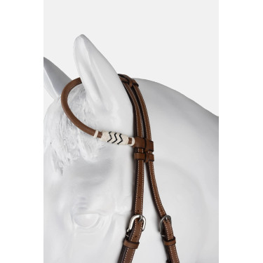 testiera western monofilo con decorazioni in rawhide