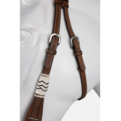 testiera western monofilo con decorazioni in rawhide