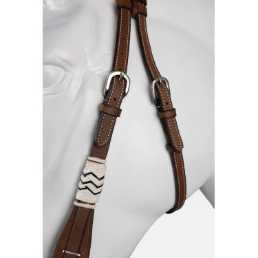 testiera western monofilo con decorazioni in rawhide