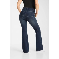 Eleanor jean western svasato da donna Horze Denim scuro Blu