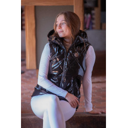 Gilet equitazione donna Pénélope Mélina nero lucido Gilet equitazione donna Pénélope Mélina nero lucido