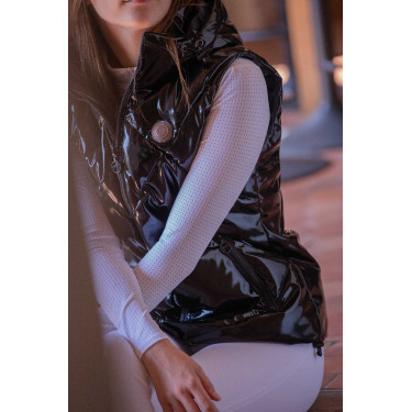 Gilet equitazione donna Pénélope Mélina nero lucido Gilet equitazione donna Pénélope Mélina nero lucido
