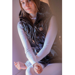 Gilet equitazione donna Pénélope Mélina nero lucido Gilet equitazione donna Pénélope Mélina nero lucido