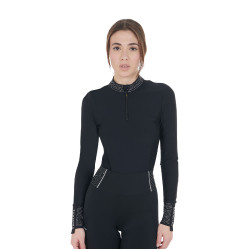 Polo tecnica donna da allenamento con strass
