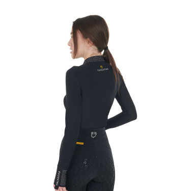 Polo tecnica donna da allenamento con strass